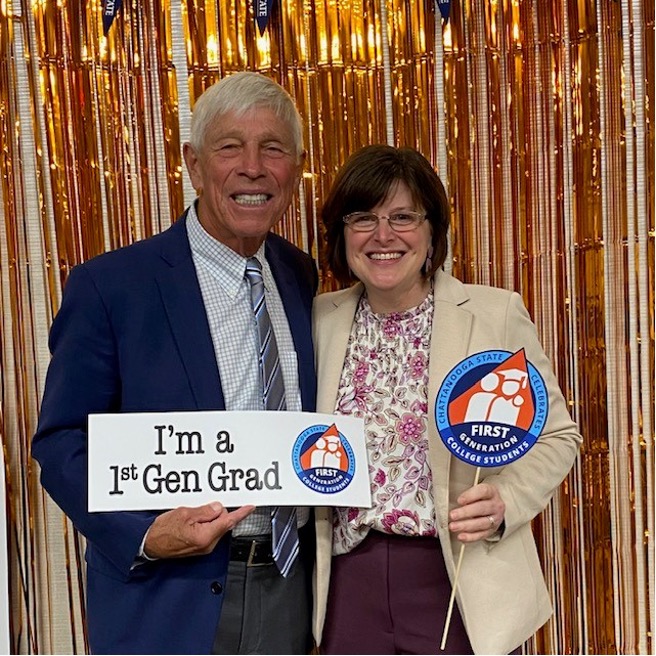 r. DeWayne McCamish with Nancy Patterson, VP of College Advancement &amp; PR
